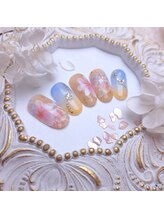 ピオニーネイル(peony nail)/夕日に染まるさくら