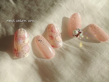 華やかＶカットnail