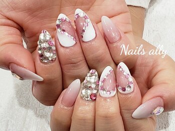 ネイルズアリー 立川店(Nails ally)/ハート×くり抜き×ストーン×冬