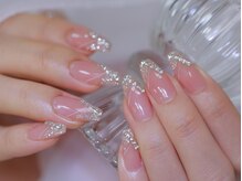 幻之花ネイル/クロスフレンチ風