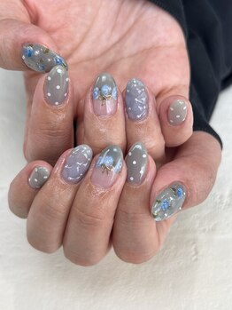 リジョイスネイル(REJOICE)/ayuri お花　手描き