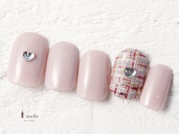 ジェミーネイル エビス(Jemiy nail ebisu)/ピンクハートツイード7205yen