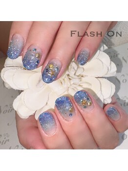 フラッシュグラデ＆海ネイル