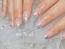 アオネイル(ao Nail)/ホロラメネイル　夏ネイル
