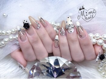 ミミネイル(Mimi nail)/ガーリーリボン×ドット