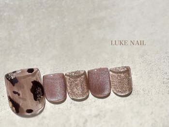 ルークネイル 恵比寿店(LUKE NAIL)/【フット】クリアレオパード