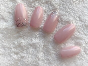 ふんわりピンクとラメ
