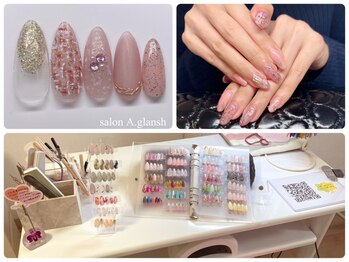 サロン アグランシュ(salon A.glansh)の写真/【ニュアンスネイル¥5,500】パーツ追加無料&オフ込◆シンプルなのにお洒落!上品デザインで大人可愛い指先に