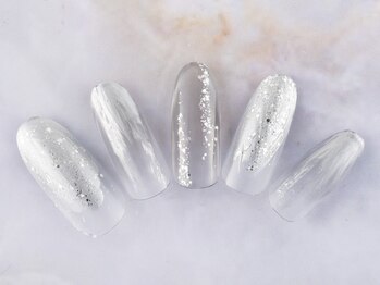ネイルプラザ 河原町OPA店(NAIL PLAZA)/シルバー×クリアブラックネイル