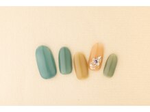 ヴァンネイル(VINGT NAIL nail&eye beauty)/ターコイズ×くすみカラー