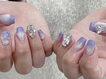 ワイワイ(yy)/ブルーグラデーションネイル