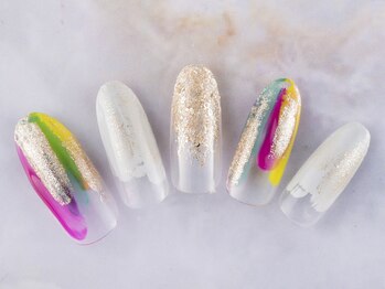ネイルプラザ 河原町OPA店(NAIL PLAZA)/カラフルニュアンスネイル