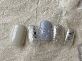 ラメ箔モヘアブルー冬¥7700