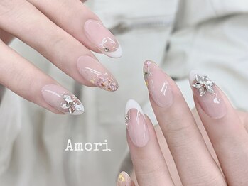 フレンチ×グラデ×ドライフラワ