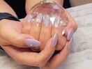 梅雨の水滴ネイル