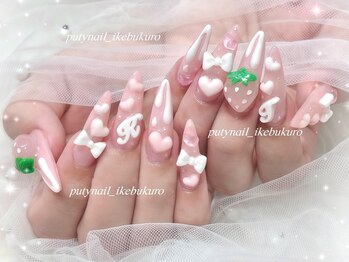 プティネイル 池袋(Puty Nail)/イチゴとハートいっぱいネイル
