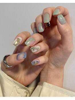 Mネイルアンドカフェ シェレステ/ピスタチオカラー♪