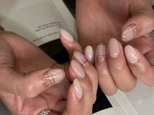 アース ネイルアンドアイラッシュ 甲府昭和店(HAIR & MAKE EARTH Nail&Eyelash)/チェックデザイン　￥7900