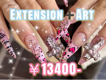 ゆびノさき +tennojiの写真/[持ち込みデザインOK]Artやり放題60分¥7950～◆長さ出し10本¥5500◆指先からセンス漂う上級者な雰囲気を