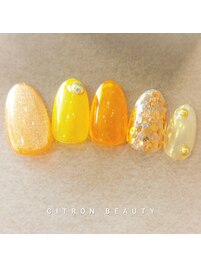 【定額】オレンジネイル