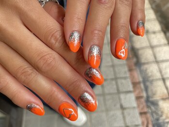 シェリ バイ リッシュ(Cheri by RICHE)/ネオンオレンジ×ラメがけ