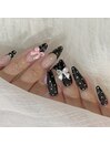 フレンチ×ドットネイル