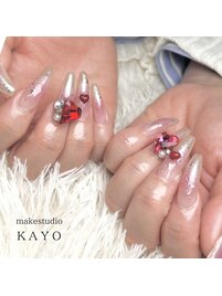 うるツヤミラー×ビジューネイル