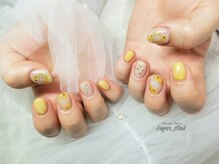 シュガーネイル(sugar nail)/ミモザネイル