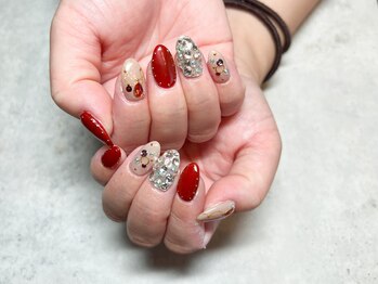 プルメリア(Plumeria)/【ハンド】ネックレス×ビジュー