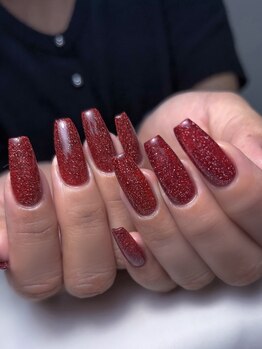 ホランイネイル(HORANGI NAIL)/ワンカラー+長さ出し ボルドー