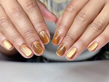 茶色マグネットネイル
