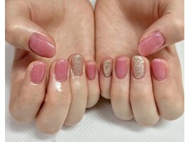 クリアピンク×ラメ