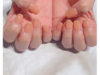 ルヒアネイル イオン戸畑ショッピングセンター店(Ruhia Nail)/オレンジベージュ系ワンカラー