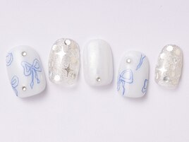 リボンキラキラネイル　￥8300