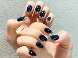 人気No.1★ミラーフレンチネイル