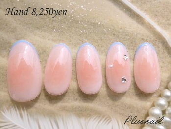 プラスネイル 北千住東口店(PLUS NAIL)/(3525)細フレンチ×チークネイル
