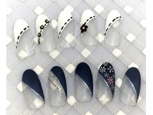 ネイルサロン ビジュードゥ(Nailsalon Bijoux doux)/デザイン斜めフレンチ♪￥5700