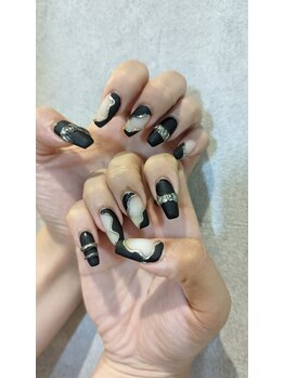 アース コアフュールボーテ ふじみ野店(EARTH coiffure beaute)/モノトーンな大人GALネイル