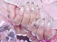 モカ 京橋(moca)/【Akari】ガラスフレンチネイル