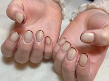 アイネイルズ 梅田店(I nails)/ゴールドミラー細フレンチ¥9700