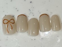 ネイルメゾン 天神店(NAIL MAISON)/リボンフレンチシンプル¥7000