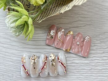 ティーエヌ 倉敷店の写真/特別な日は指先から華やかに♪大人上品ネイルや華やかネイル、デザインも豊富◎周りと差をつけて気分もUP!