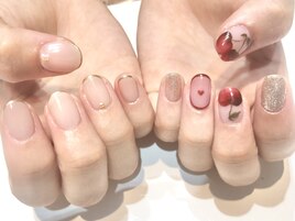 さくらんぼ　手描きアート