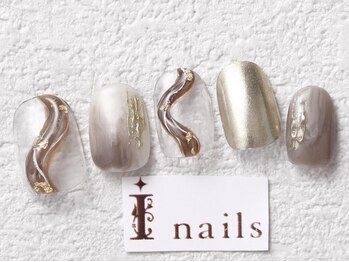 アイネイルズ 梅田店(I nails)/ぷっくりミラーニュアンス¥8200