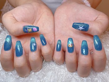 レアネイル 新宿(le'a nail)/ブルーマグネットデザイン