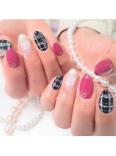 ジュベルビューティー(Jebel Beauty)/ツイード風冬チェックネイル
