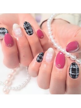 ジュベルビューティー(Jebel Beauty)/ツイード風冬チェックネイル