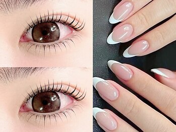 ジョイア 池袋(Gioia)の写真/目をつぶっている間にまつげもネイルも同時施術☆日々忙しいからこそ効率的にメンテナンスを♪