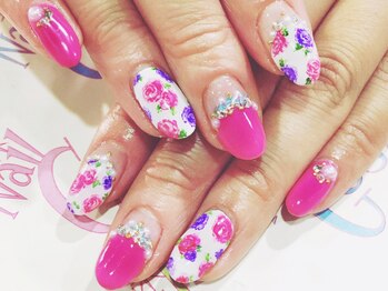 ネイル ゴシップ(Nail Gossip)/by Sally 花柄フレンチ