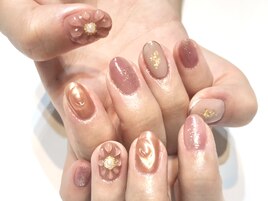 ピンク　ニュアンス　フラワー